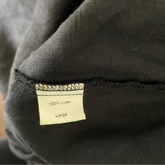 Cynthia Ashby Black Sleeveless Flowy Lightweight Linen Midi Dress Size Large - Picture 5 of 7